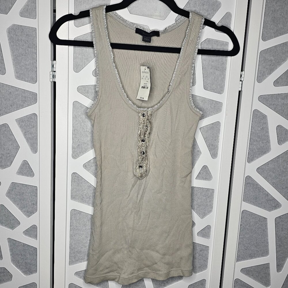 Express Sexy Basic Sleeveless Gray Tank Top Size Medium